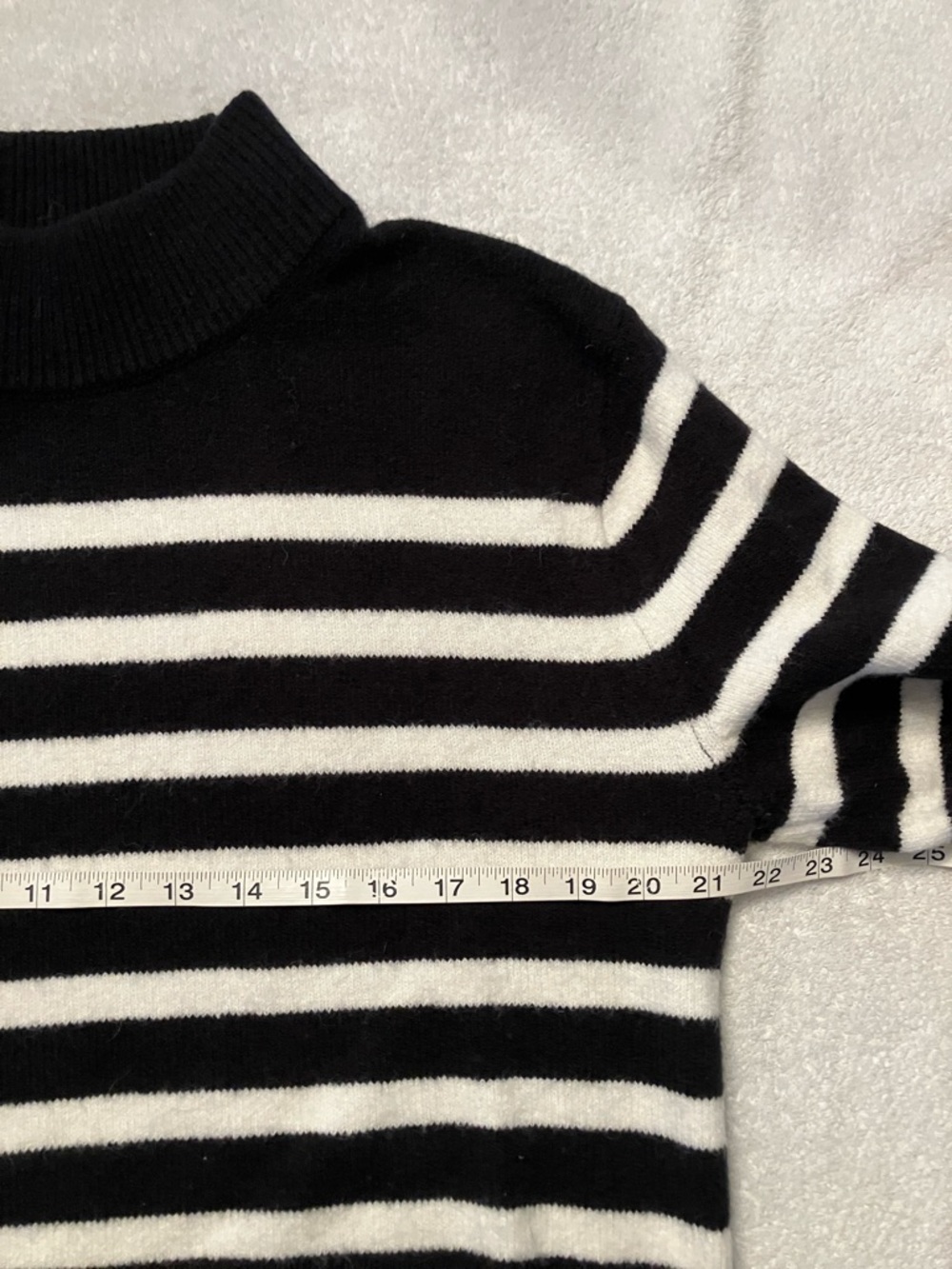 J. Crew Black & White Striped bell sleeve Sweater - Picture 6 of 8